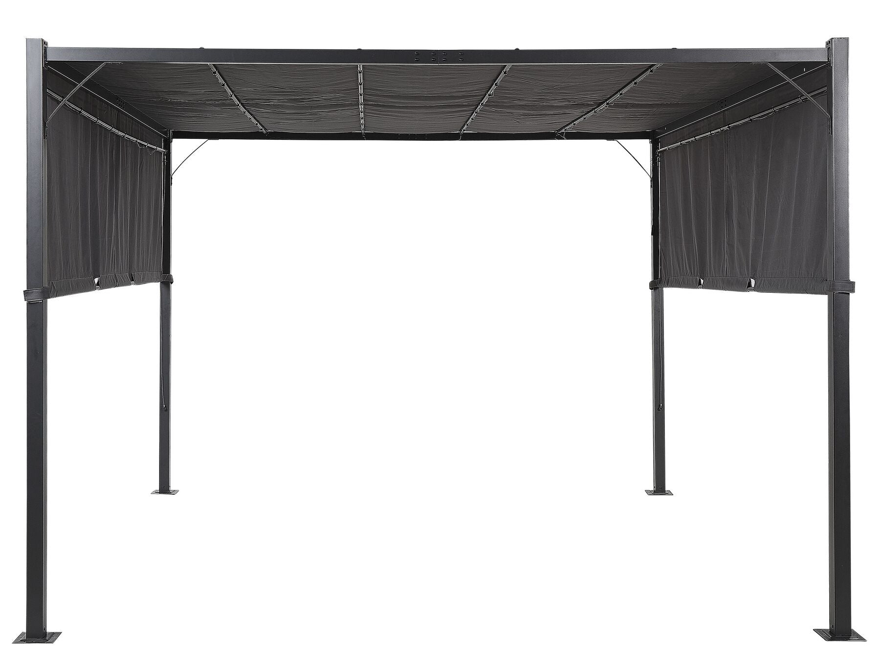 Pergola LuxeShine | Odporna na UV | Z regulowanym zadaszeniem | Lampa LED na energię słoneczną
