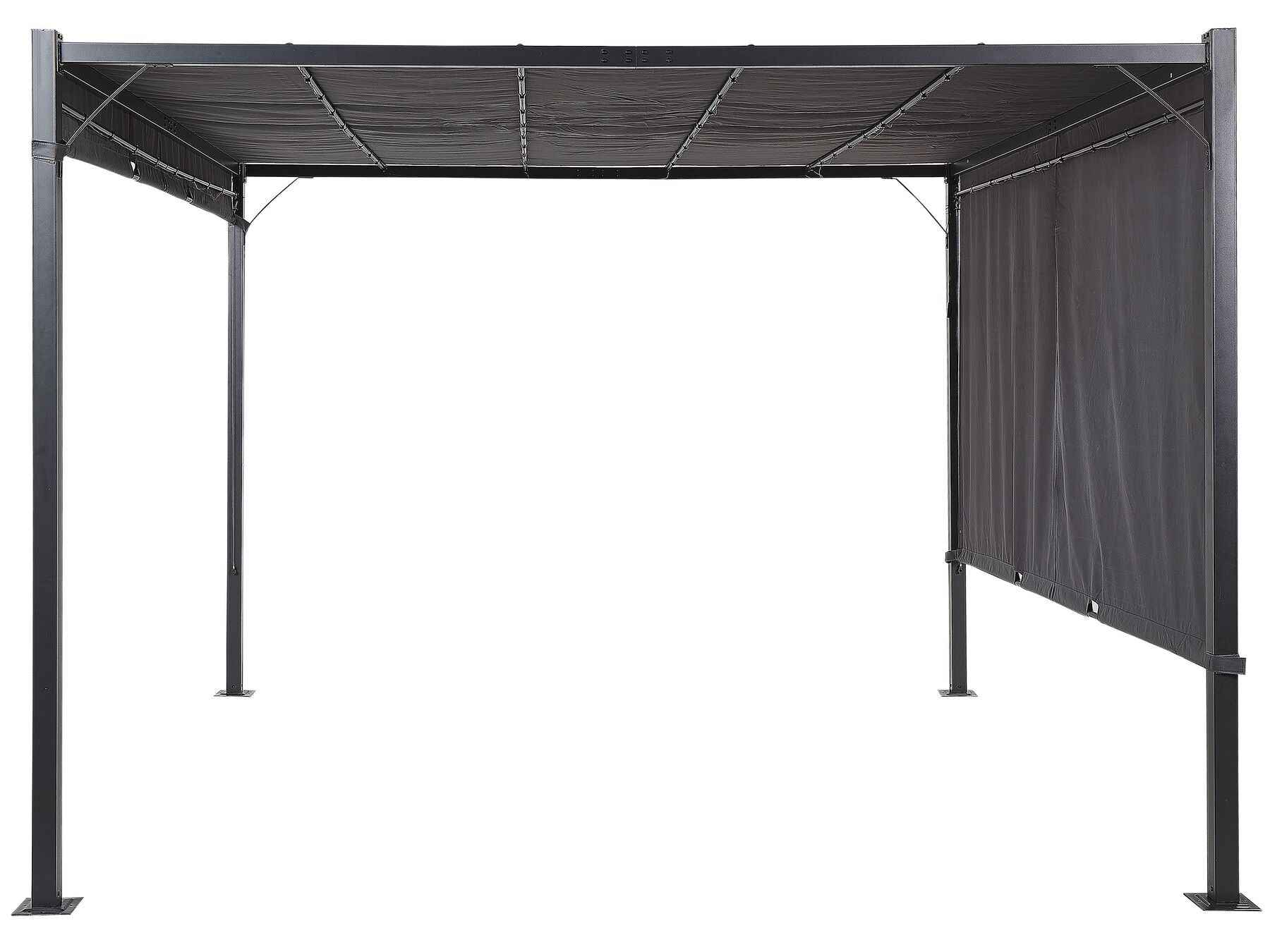 Pergola LuxeShine | Odporna na UV | Z regulowanym zadaszeniem | Lampa LED na energię słoneczną